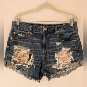 American Eagle hi-rise festival denim shorts size 14